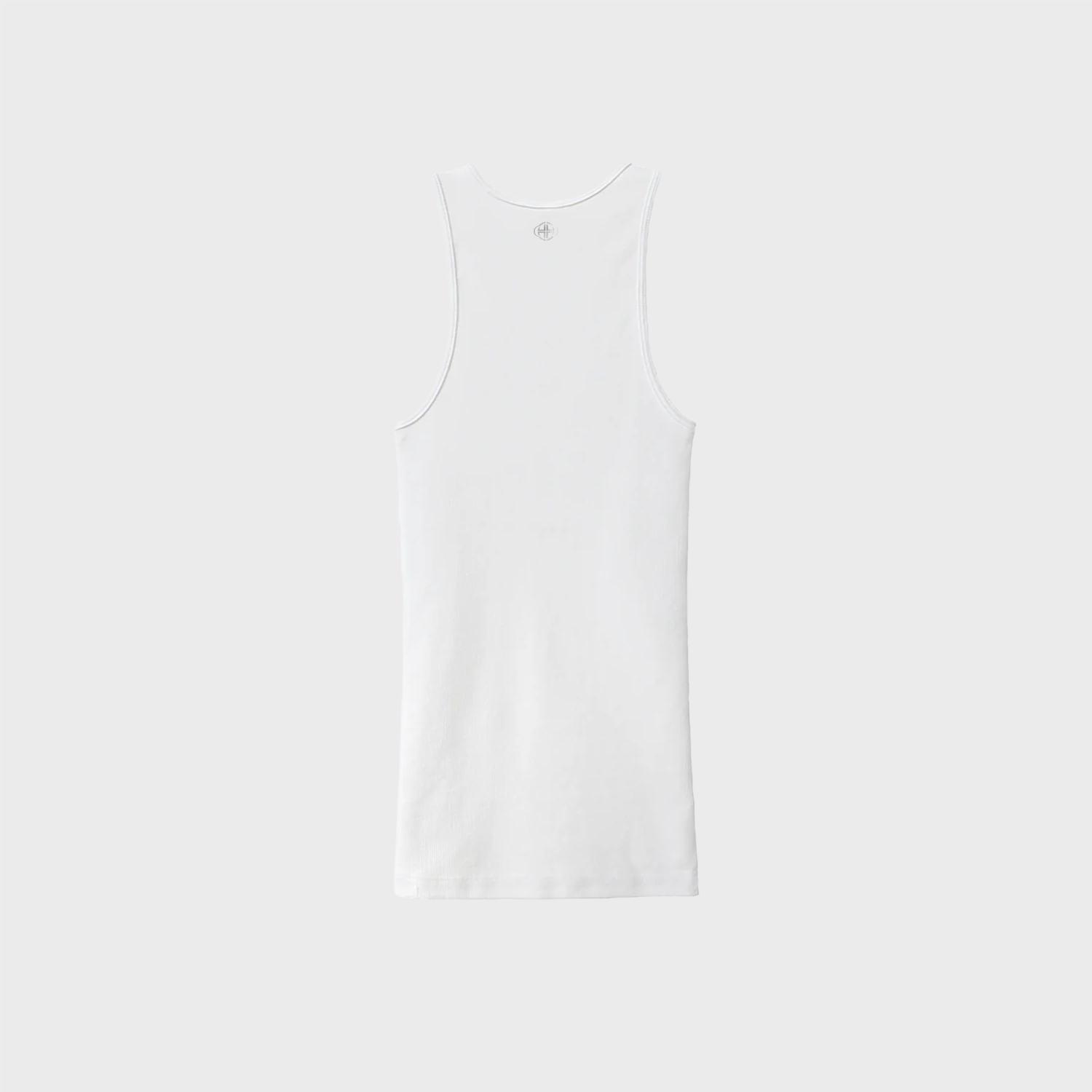 WHITE RIBBED LOGO TANK