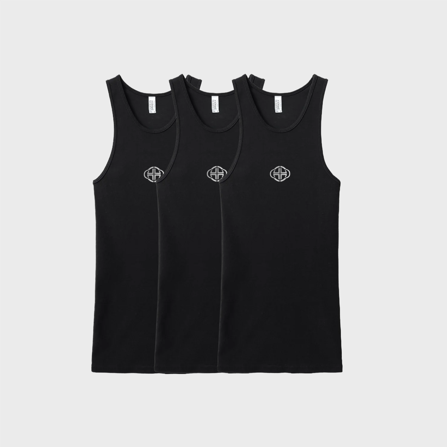BLACK RIBBED LOGO TANK BUNDLE