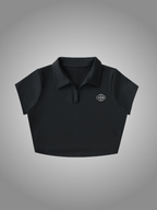 BLACK LAPEL CROP TOP
