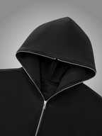 BLACK FULL-ZIP HOODIE