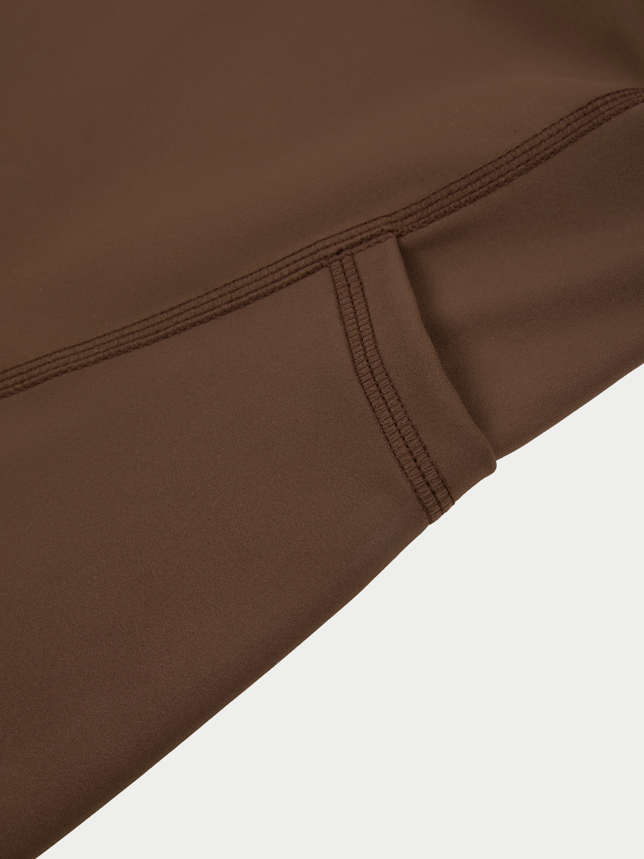 BROWN HIGH-WAISTED BIKER SHORTS