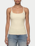 CREAM RIBBED RACERBACK TANK