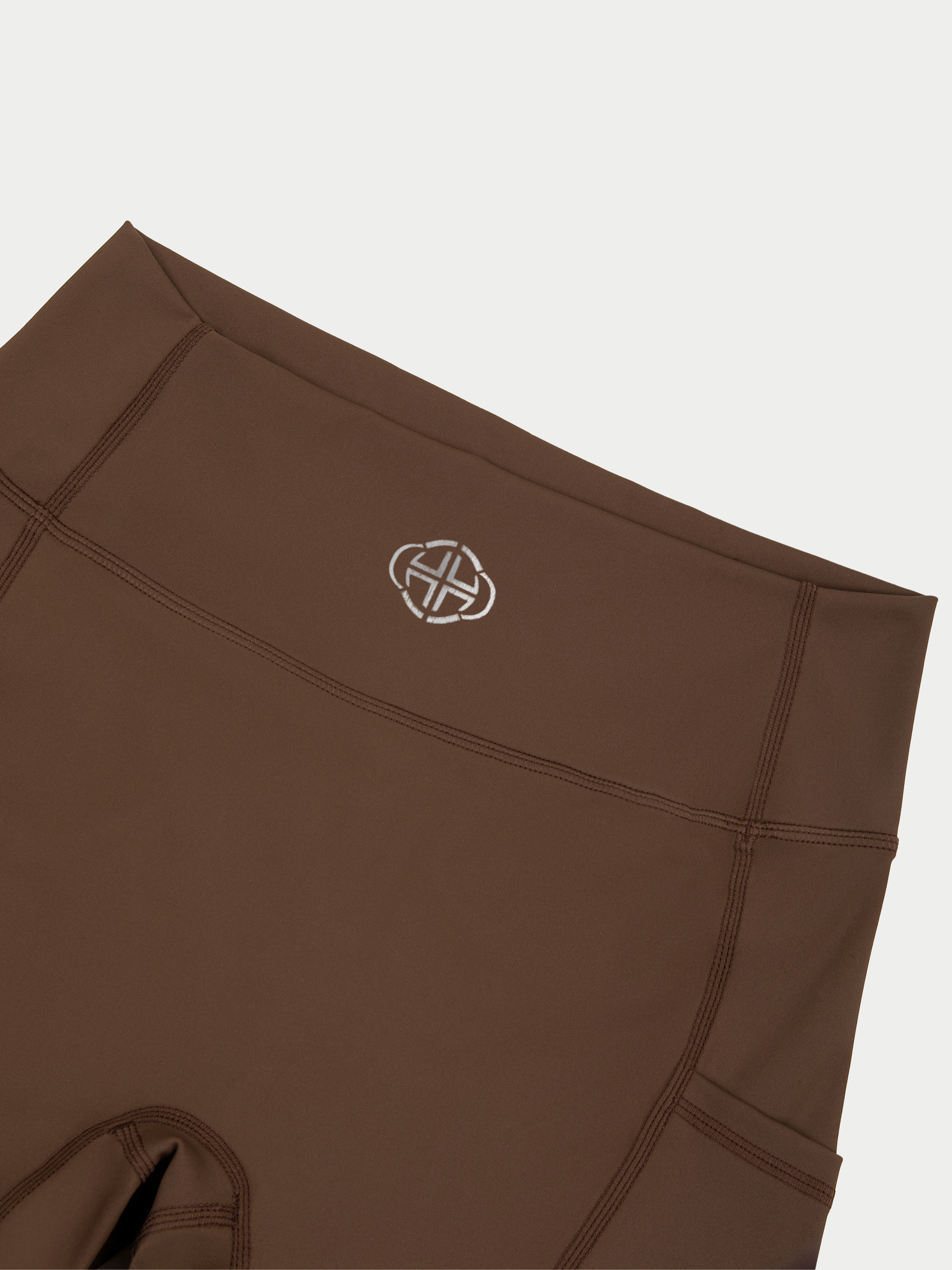 BROWN HIGH-WAISTED BIKER SHORTS