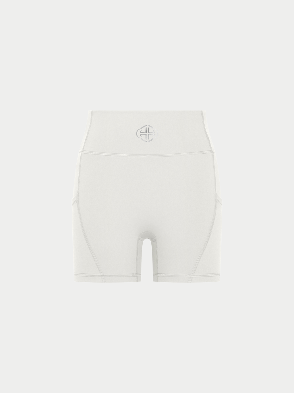 WHITE HIGH-WAISTED BIKER SHORTS
