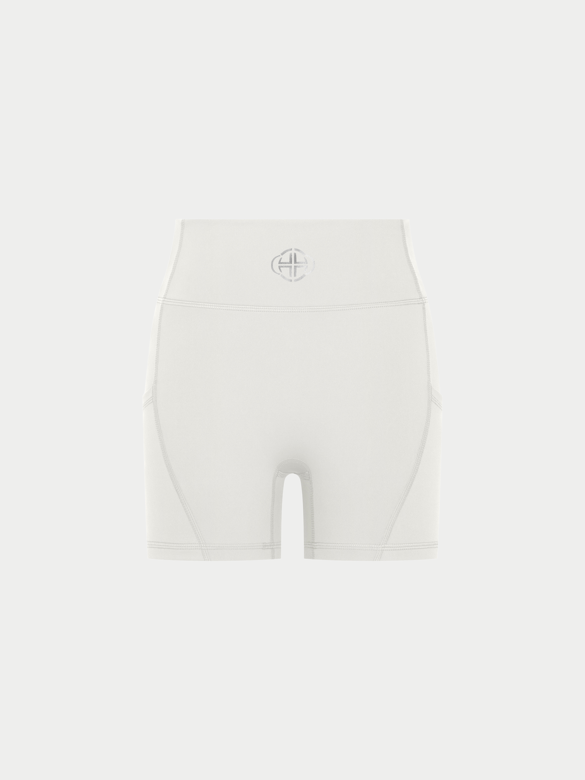 WHITE HIGH-WAISTED BIKER SHORTS