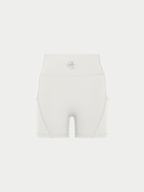 WHITE HIGH-WAISTED BIKER SHORTS