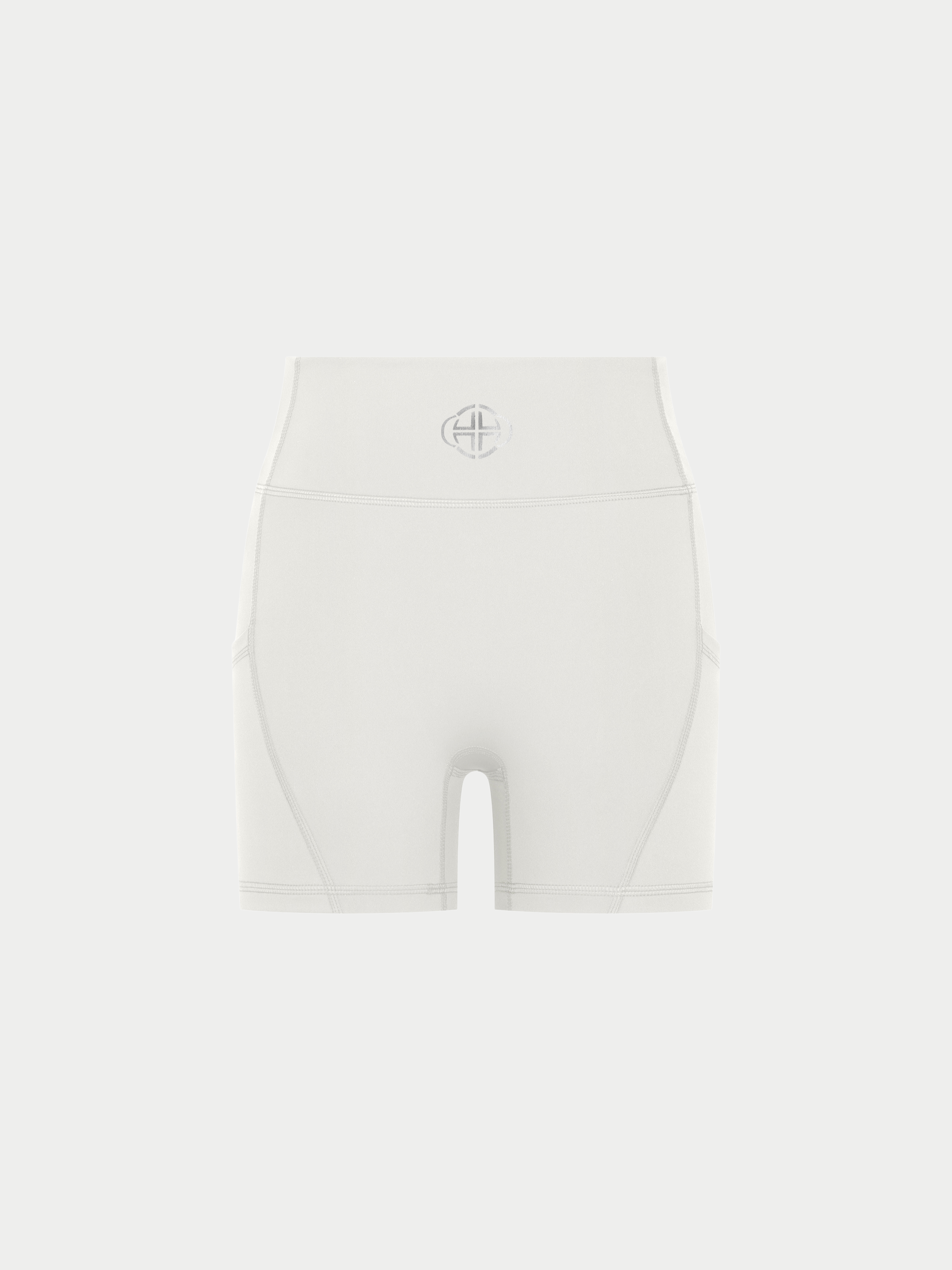 WHITE HIGH-WAISTED BIKER SHORTS