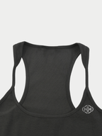DARK GREY RIBBED RACERBACK TANK