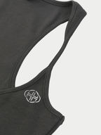 DARK GREY RIBBED RACERBACK TANK