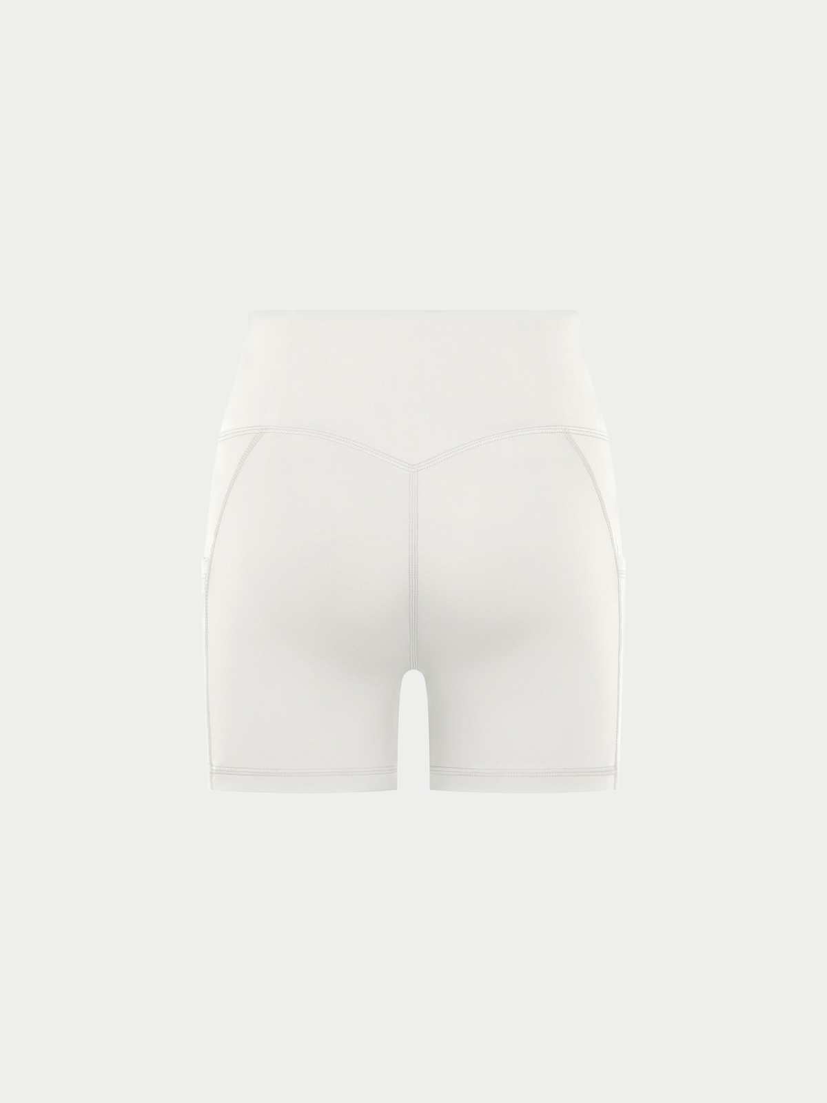 WHITE HIGH-WAISTED BIKER SHORTS