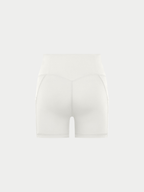 WHITE HIGH-WAISTED BIKER SHORTS