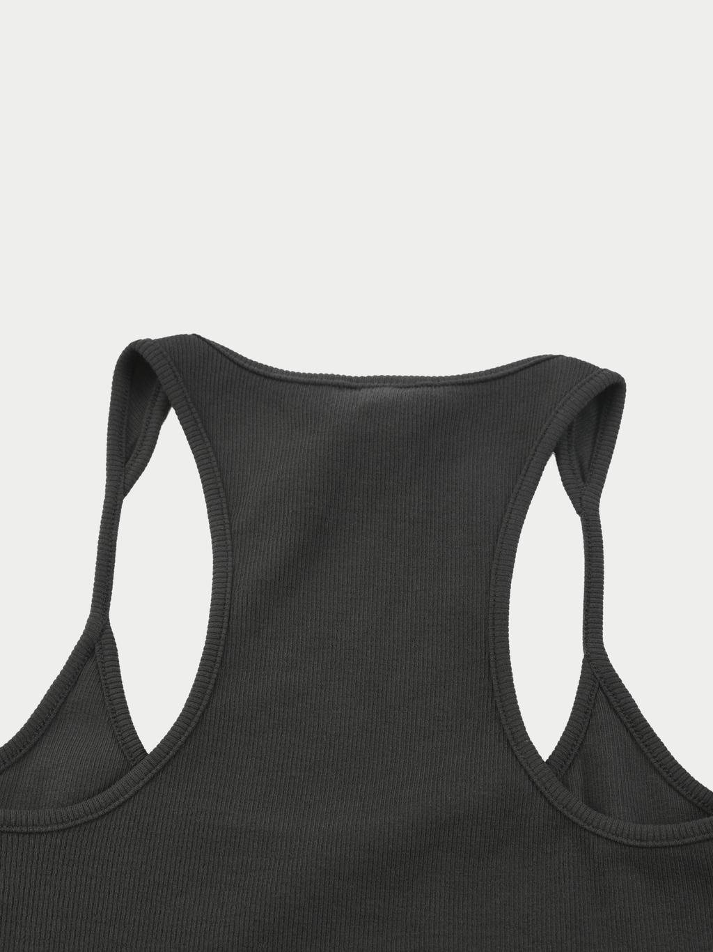 DARK GREY RIBBED RACERBACK TANK