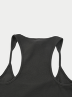 DARK GREY RIBBED RACERBACK TANK
