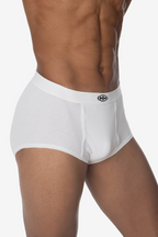 WHITE UNISEX RIB BRIEFS
