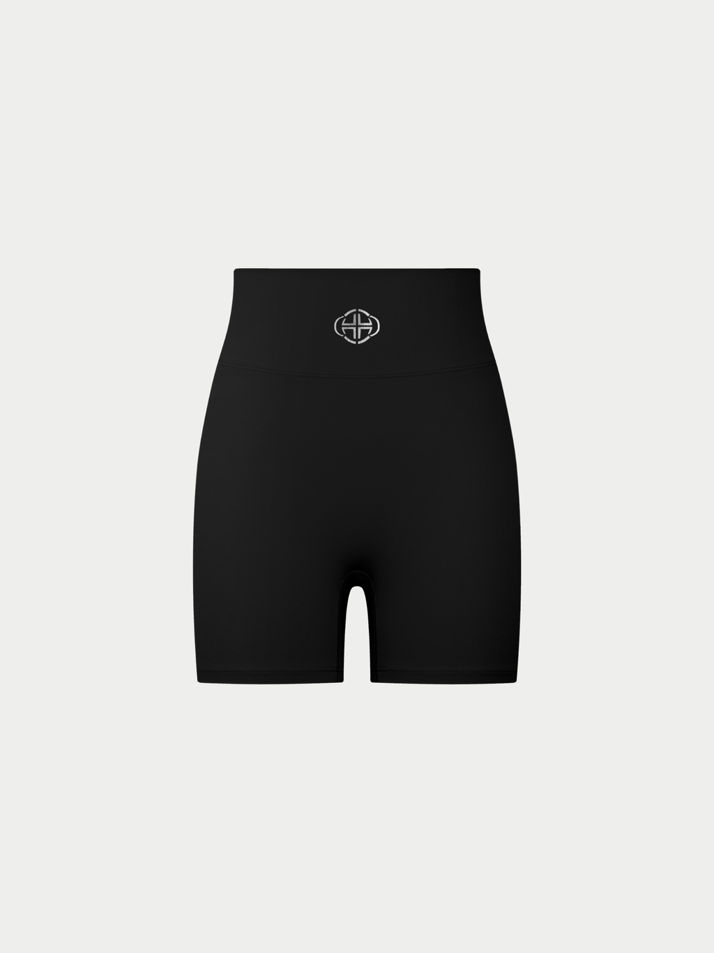 BLACK HIGH-WAISTED BIKER SHORTS