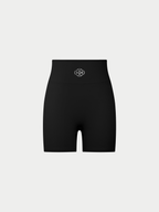 BLACK HIGH-WAISTED BIKER SHORTS