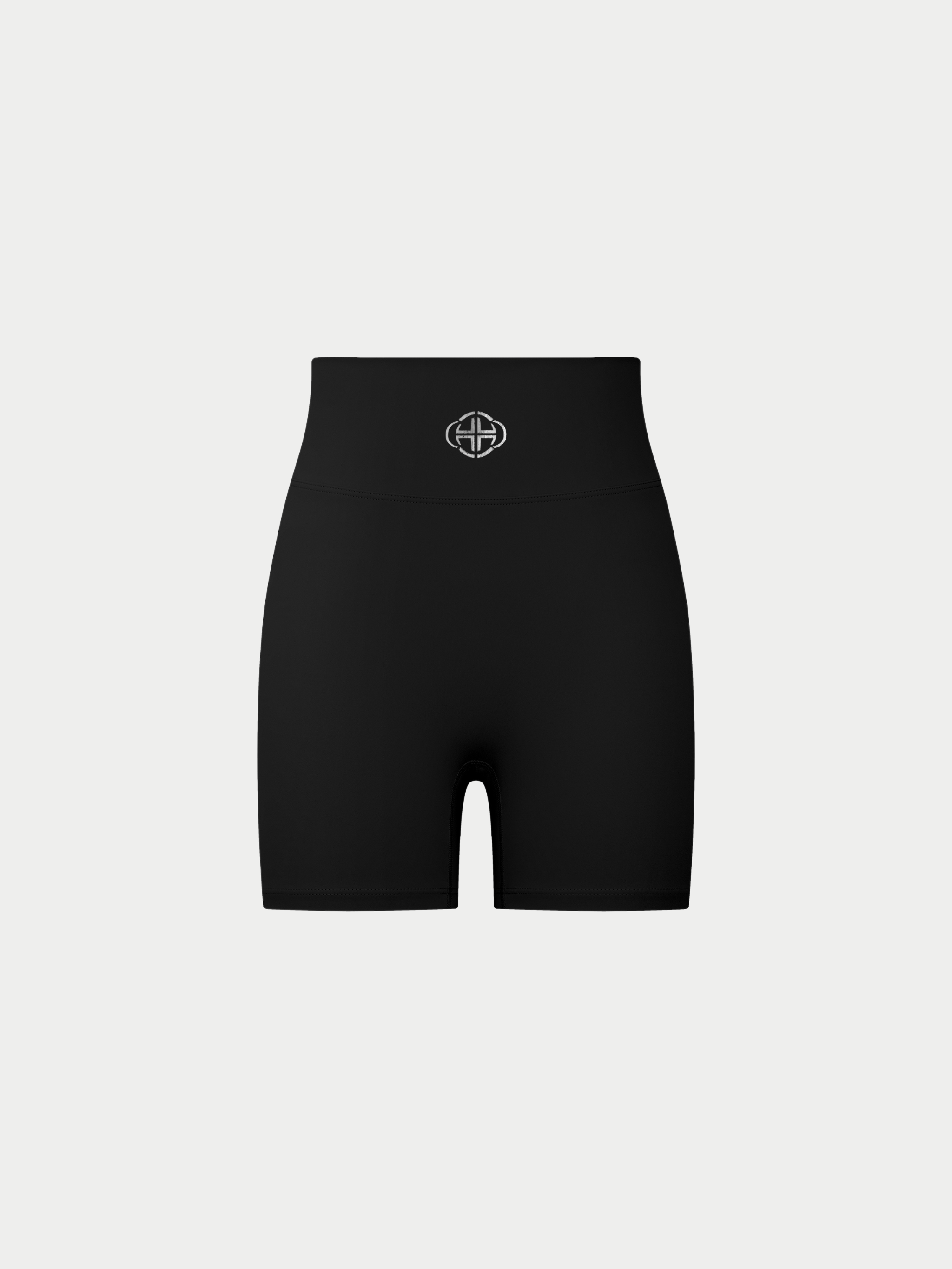 BLACK HIGH-WAISTED BIKER SHORTS