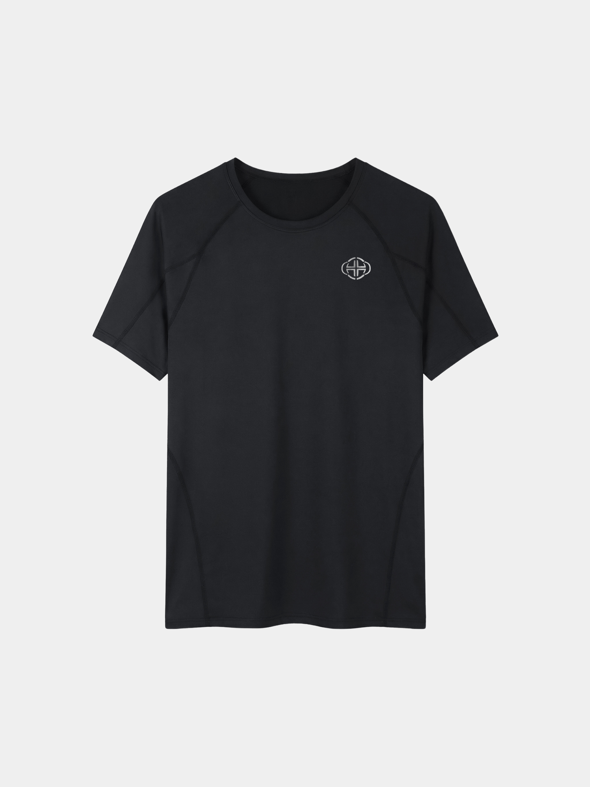 BLACK PERFORMANCE CONTRAST STITCH T