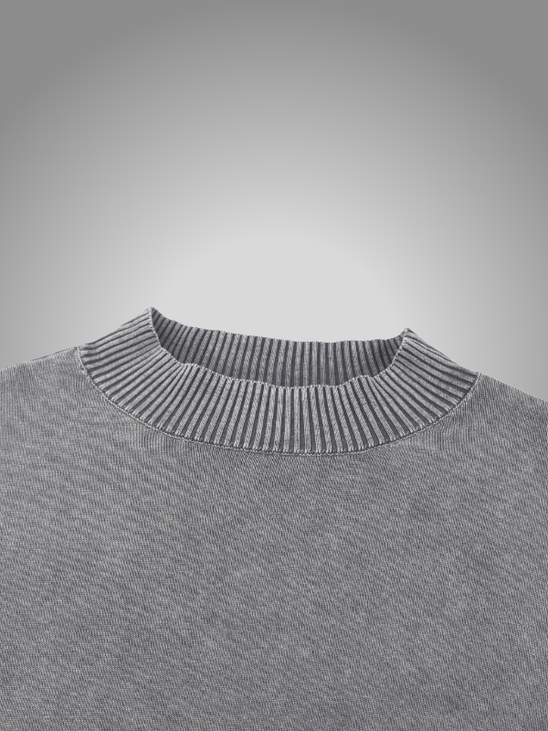 GREY BALLOON CROPPED SWEATER