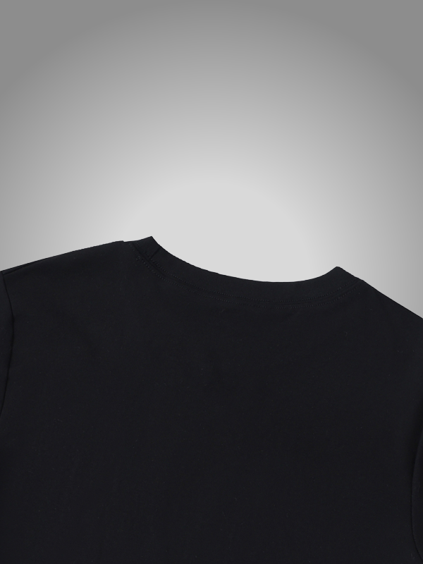BLACK DRAWSTRING T-SHIRT