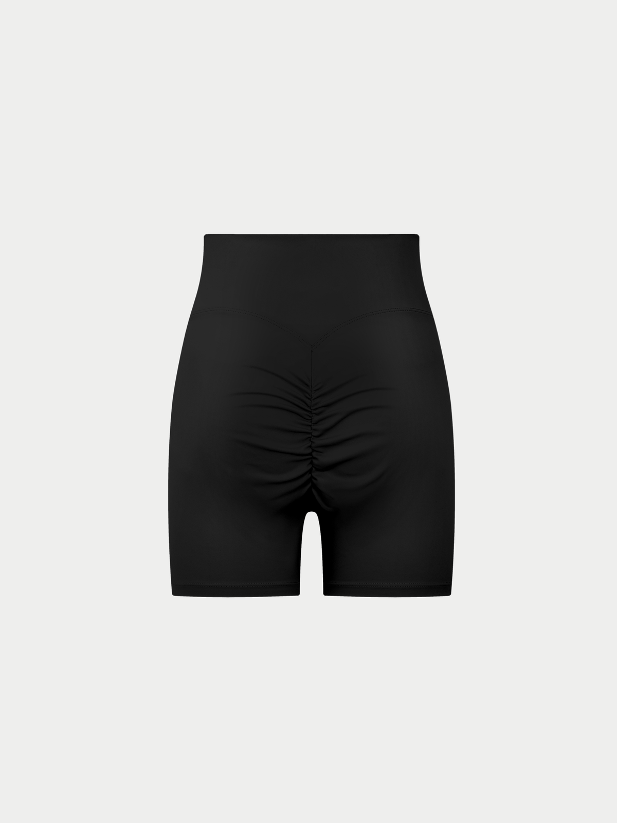 BLACK HIGH-WAISTED BIKER SHORTS