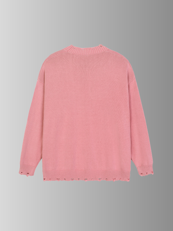 PINK FRAYED SWEATER