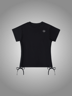 BLACK DRAWSTRING T-SHIRT