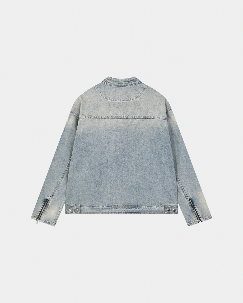 VINTAGE WASH ZIP DENIM JACKET