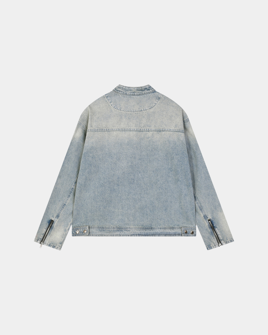 VINTAGE WASH ZIP DENIM JACKET