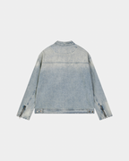 VINTAGE WASH ZIP DENIM JACKET