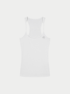WHITE RIBBED RACERBACK TANK