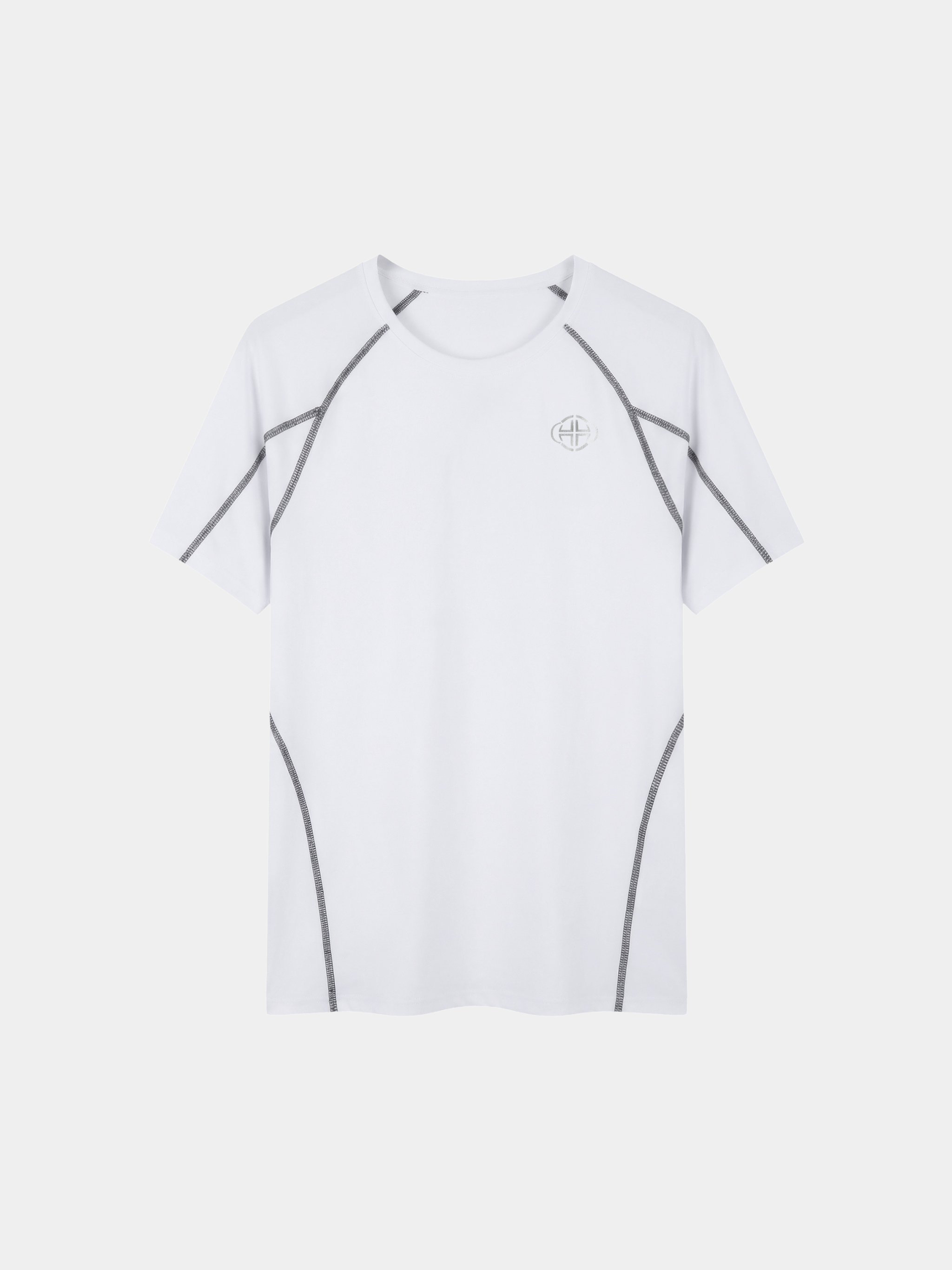 WHITE PERFORMANCE CONTRAST STITCH T