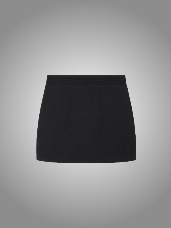 BLACK DRAWSTRING SKIRT