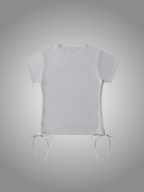 GREY DRAWSTRING T-SHIRT