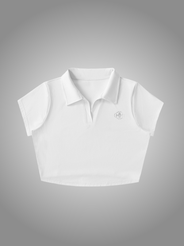 WHITE LAPEL CROP TOP