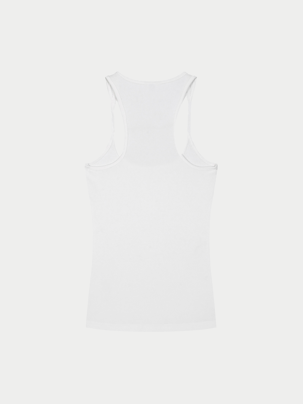 WHITE RIBBED RACERBACK TANK
