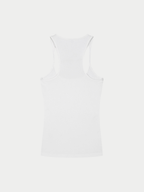 WHITE RIBBED RACERBACK TANK