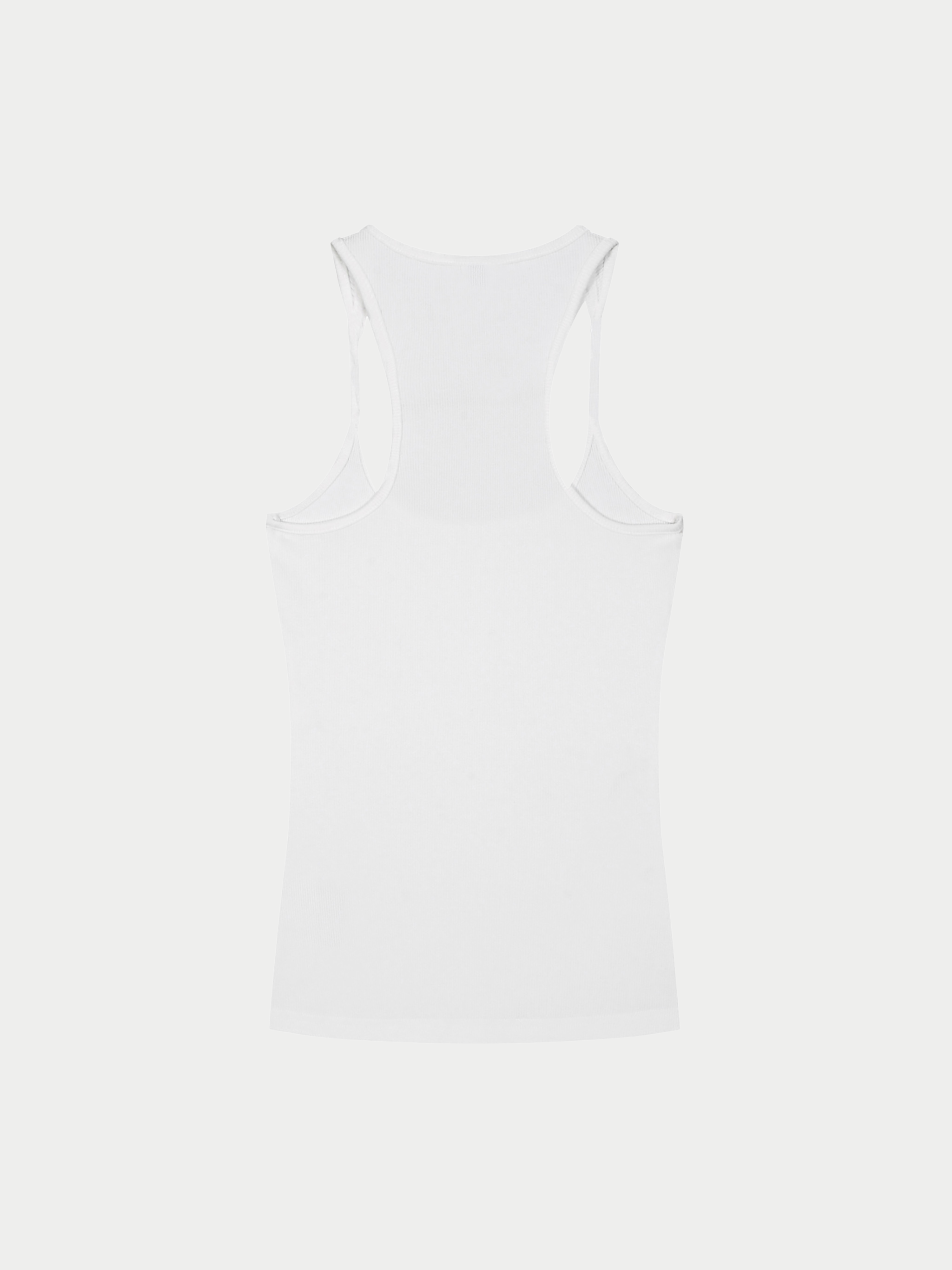 WHITE RIBBED RACERBACK TANK