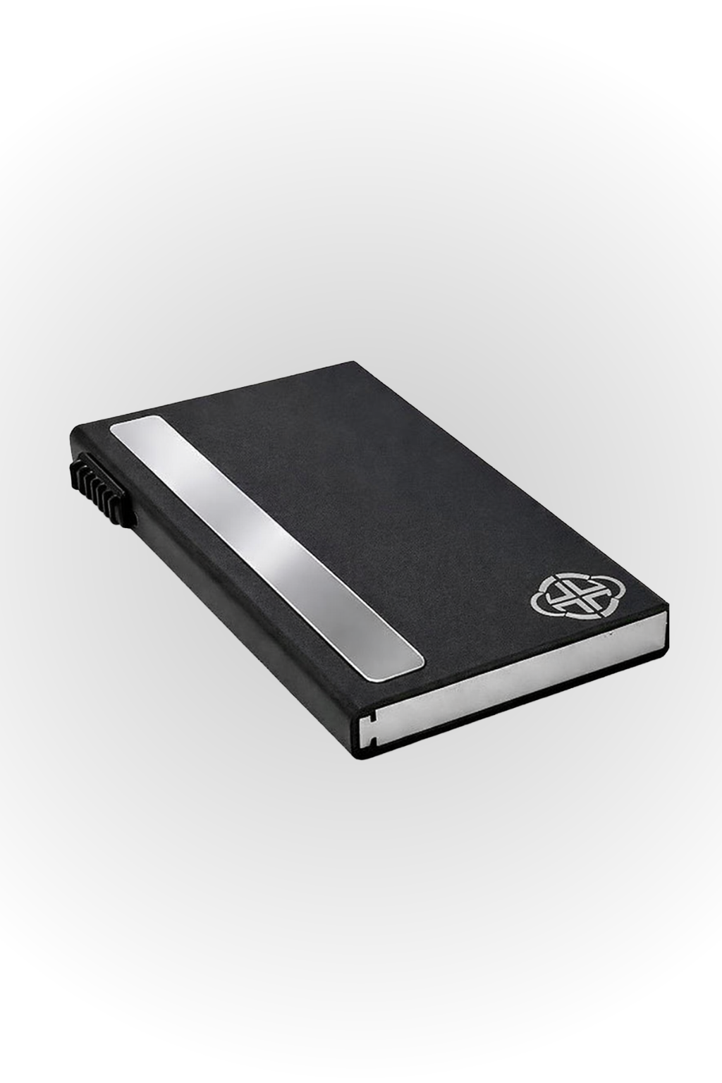 BLACK ALUMINUM LOGO WALLET