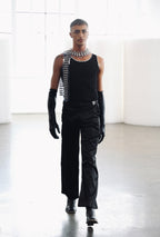 BLACK FLAP PANTS