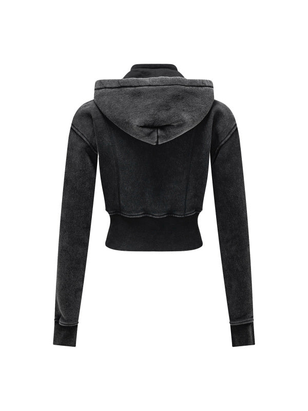 BLACK ELITE CROPPED JACKET