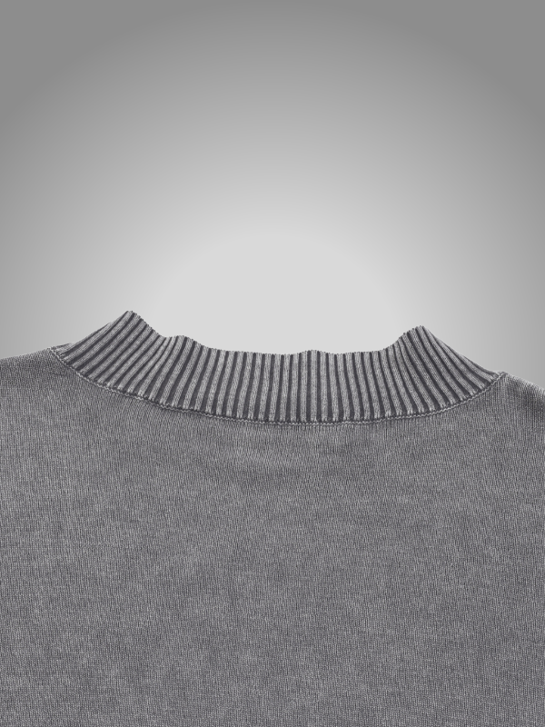 GREY BALLOON CROPPED SWEATER