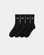 4 PACK WHITE/BLACK HIGH SOCKS