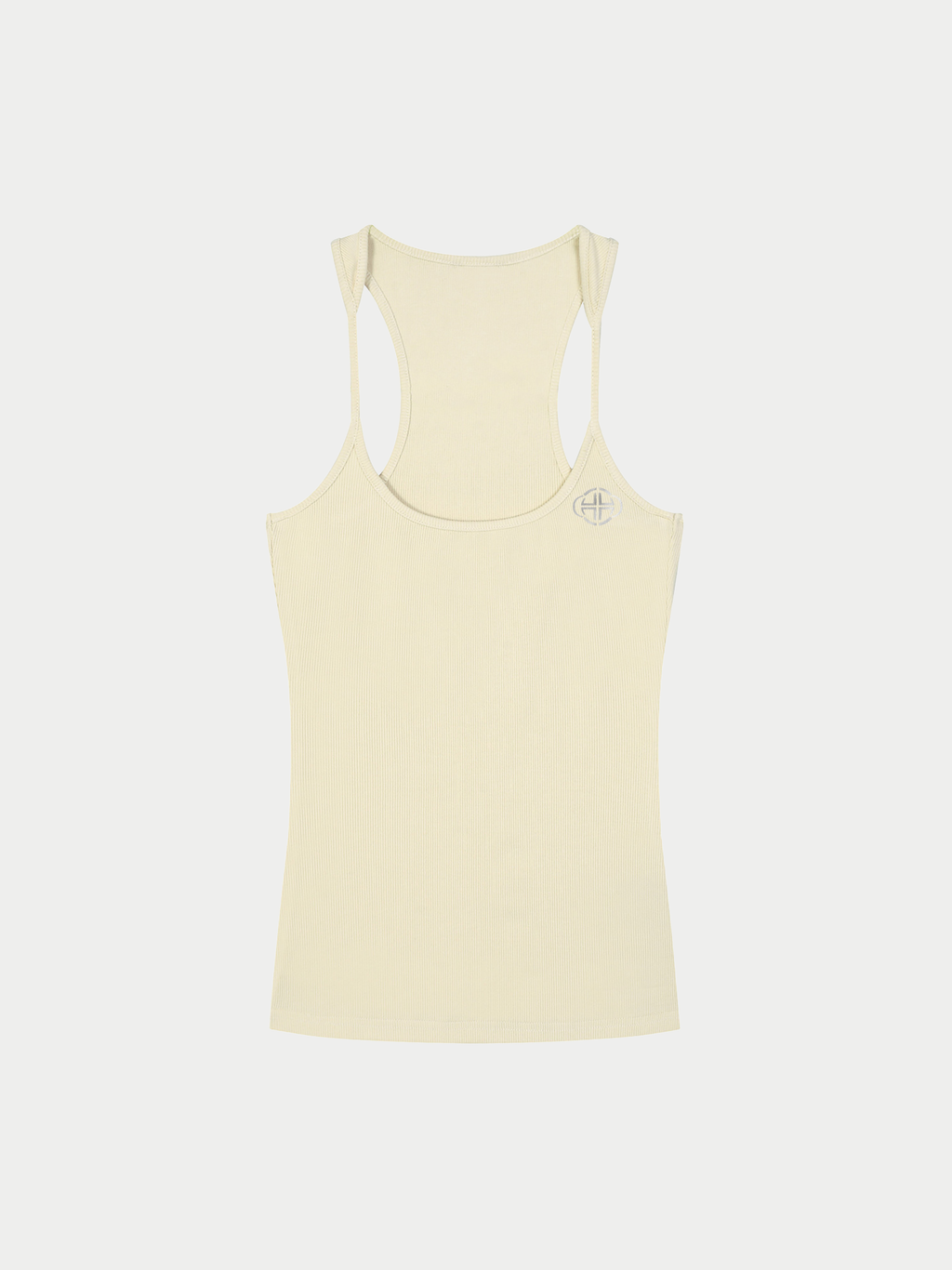 CREAM RIBBED RACERBACK TANK