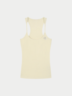 CREAM RIBBED RACERBACK TANK