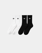 4 PACK WHITE/BLACK HIGH SOCKS