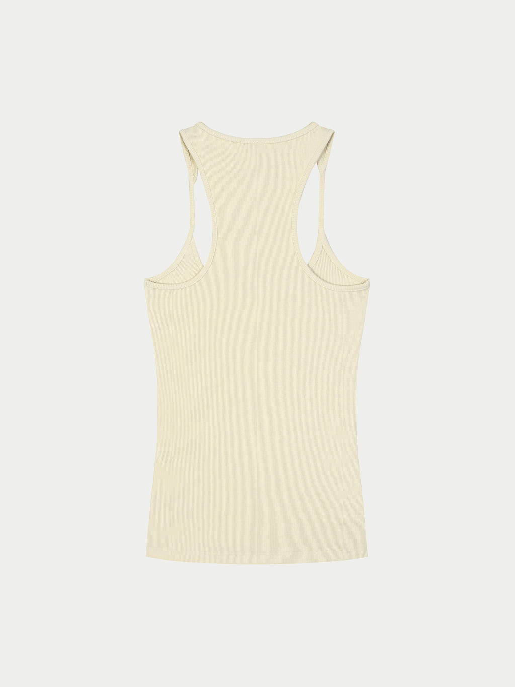 CREAM RIBBED RACERBACK TANK