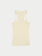 CREAM RIBBED RACERBACK TANK