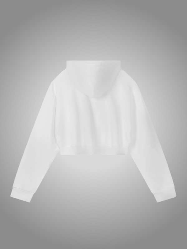 OFF-WHITE CROPPED ZIP-UP HOODIE