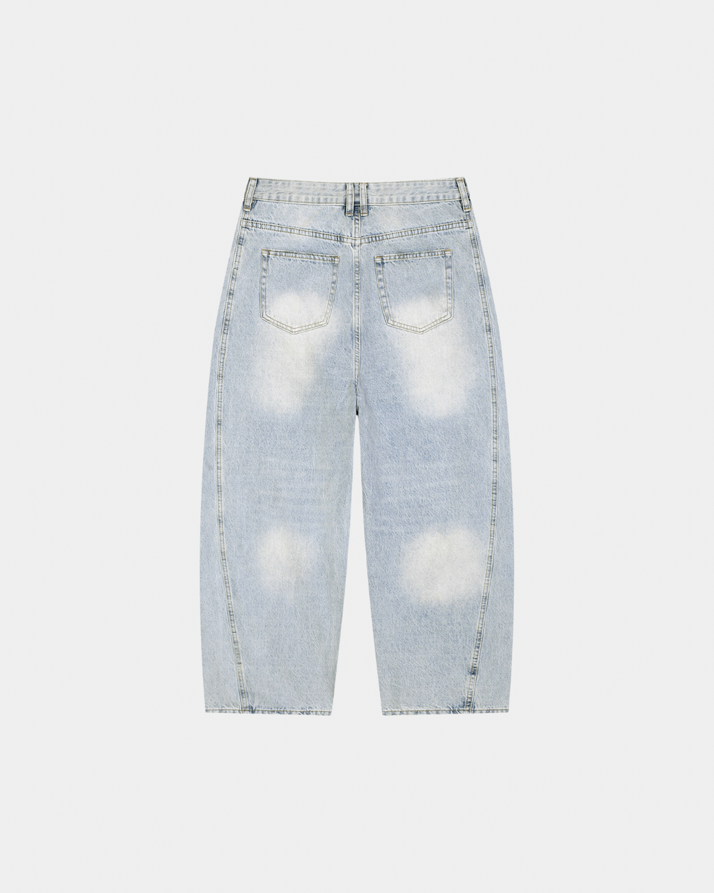 MEN'S LIGHT WASH SUNFADE BARREL LEG JEANS